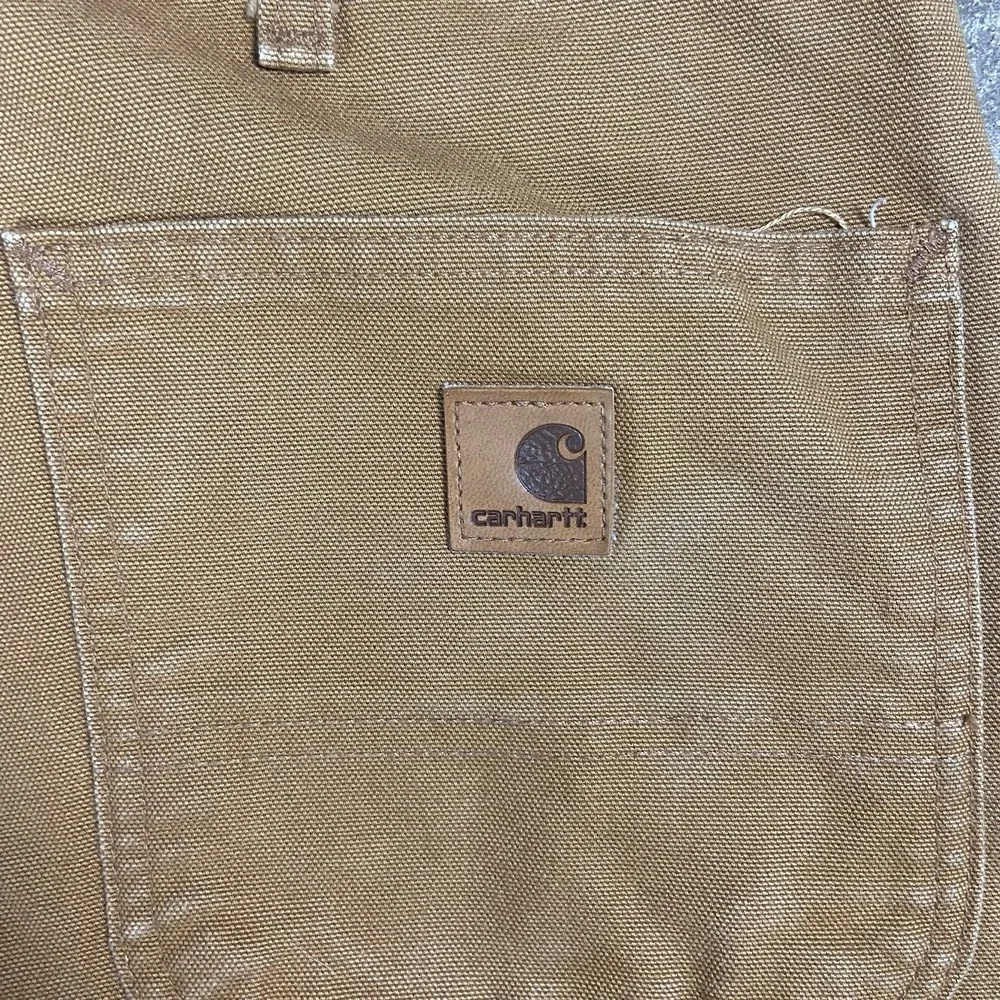 Carhartt Washed Duck Dungaree Size 36x30 Brown Utility Work Wear Pant B11 BRN